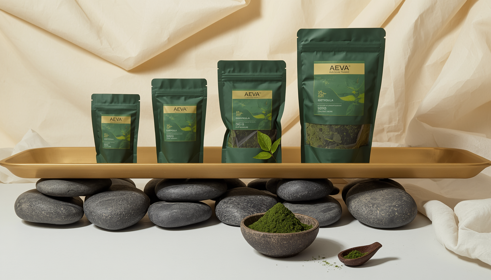 Concentrated organic gotukola powder preserving vital nutrients